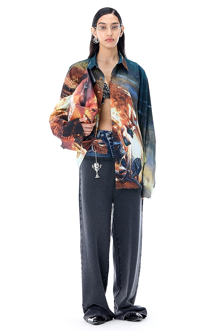 Multi-Colored Cotton Engineered Printed Shirt by Kanika Goyal at Pernia's Pop Up Shop