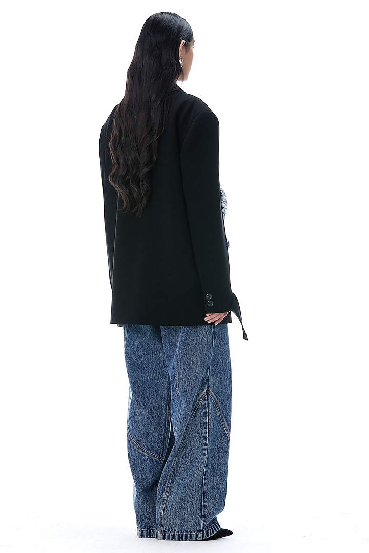 Blue Cotton Straight-Fit Denim Pants by Kanika Goyal at Pernia's Pop Up Shop
