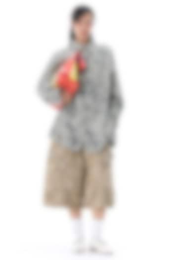 Multi-Colored Polyester Embellished & Striped Shirt by Kanika Goyal at Pernia's Pop Up Shop