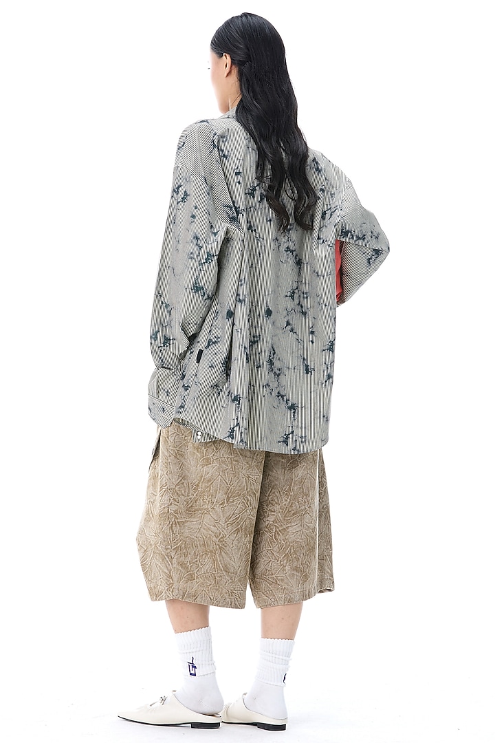 Multi-Colored Polyester Embellished & Striped Shirt by Kanika Goyal at Pernia's Pop Up Shop