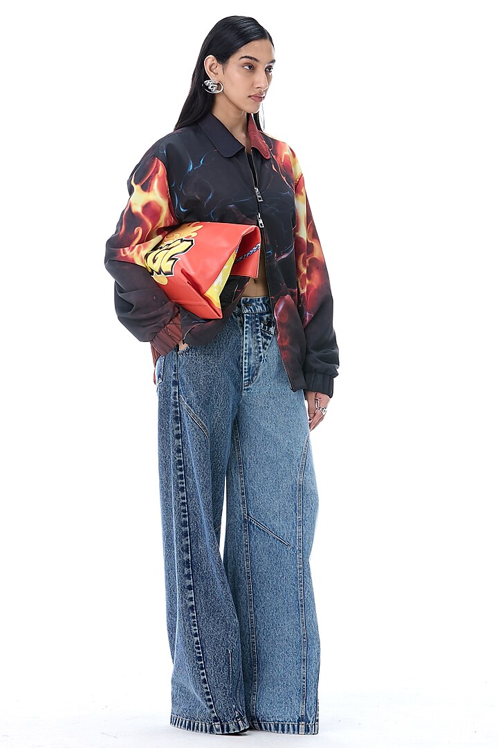 Multi-Colored Polyester Engineered Printed Jacket by Kanika Goyal at Pernia's Pop Up Shop