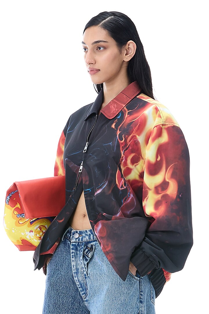 Multi-Colored Polyester Engineered Printed Jacket by Kanika Goyal at Pernia's Pop Up Shop