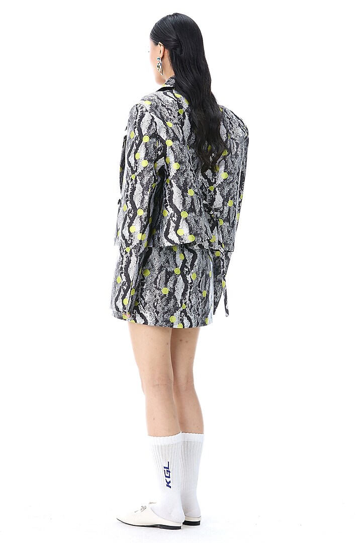 Multi-Colored Polyester Printed Oversized Blazer by Kanika Goyal at Pernia's Pop Up Shop