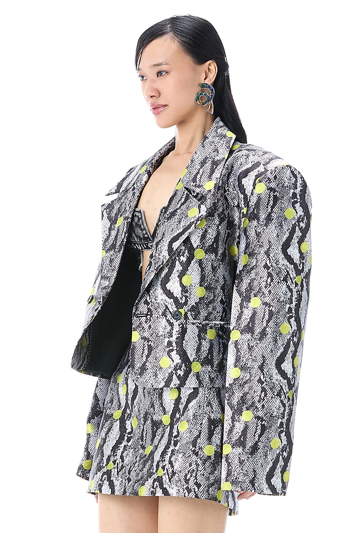 Multi-Colored Polyester Printed Oversized Blazer by Kanika Goyal at Pernia's Pop Up Shop