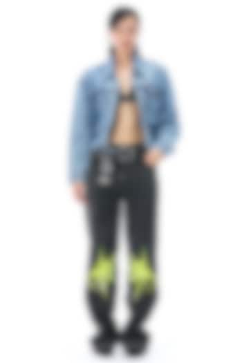 Denim Black Cotton Pants by Kanika Goyal at Pernia's Pop Up Shop