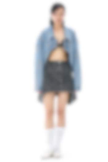 Denim Blue Cotton Oversized Jacket by Kanika Goyal at Pernia's Pop Up Shop