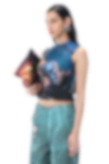 Multi-Coloured Poly Elastane Graphic Printed Top by Kanika Goyal at Pernia's Pop Up Shop