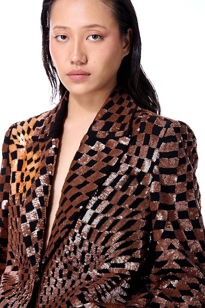 Multi-Colored Polyester Hand Embellished Blazer by Kanika Goyal at Pernia's Pop Up Shop