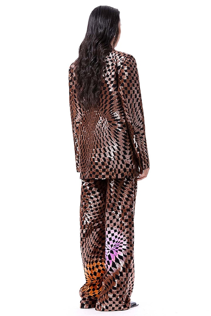 Multi-Colored Polyester Hand Embellished Trousers by Kanika Goyal at Pernia's Pop Up Shop