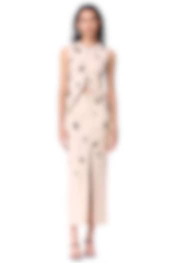 Beige Polyester Embellished Top by Kanika Goyal at Pernia's Pop Up Shop