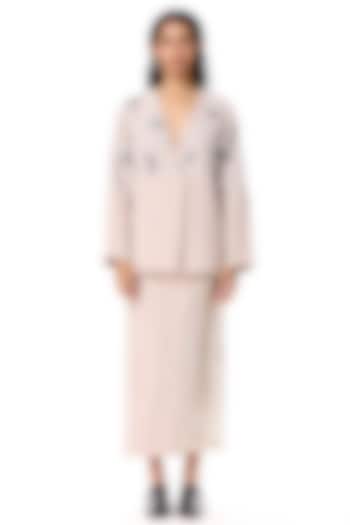 Blush Pink Polyester Embellished Skirt by Kanika Goyal at Pernia's Pop Up Shop