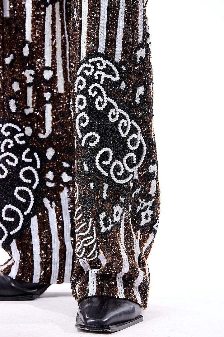Multi-Colored Polyester Hand Embellished Pants by Kanika Goyal at Pernia's Pop Up Shop