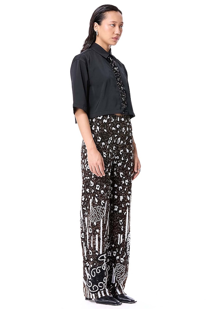Multi-Colored Polyester Hand Embellished Pants by Kanika Goyal at Pernia's Pop Up Shop