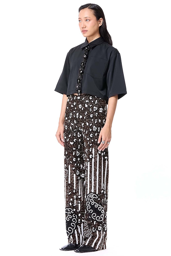 Multi-Colored Polyester Hand Embellished Pants by Kanika Goyal at Pernia's Pop Up Shop