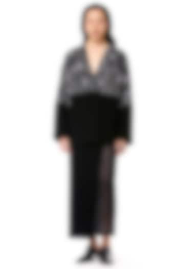 Black Polyester Embellished Skirt by Kanika Goyal at Pernia's Pop Up Shop