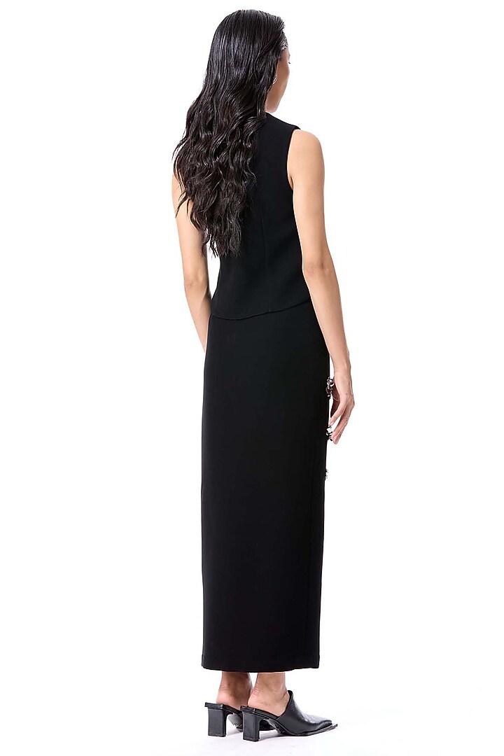 Black Polyester Embellished Top by Kanika Goyal at Pernia's Pop Up Shop