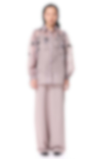 Beige Polyester Pants by Kanika Goyal at Pernia's Pop Up Shop