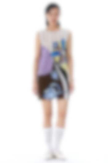 Multi-Colored Polyester Hand Embellished Mini Party Wear Dress by Kanika Goyal at Pernia's Pop Up Shop