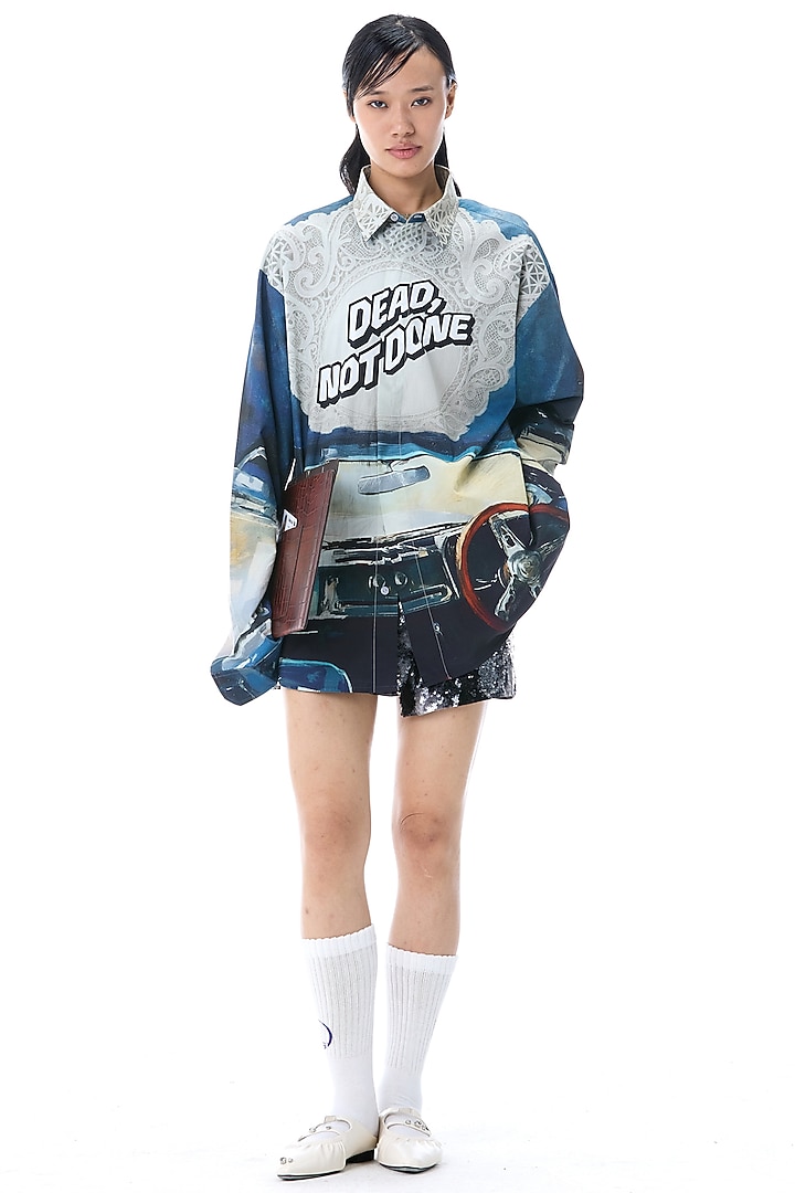 Multi-Colored Cotton Engineered Printed Shirt by Kanika Goyal at Pernia's Pop Up Shop