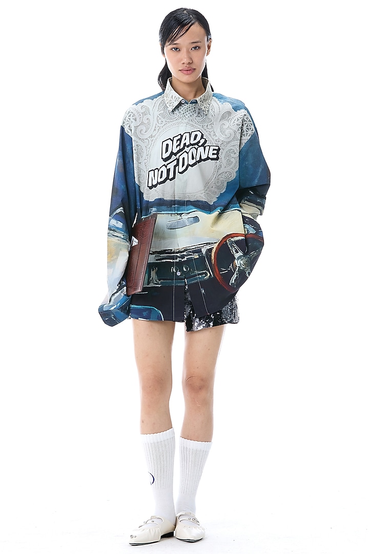 Multi-Colored Polyester Sequins Mini Skirt by Kanika Goyal at Pernia's Pop Up Shop