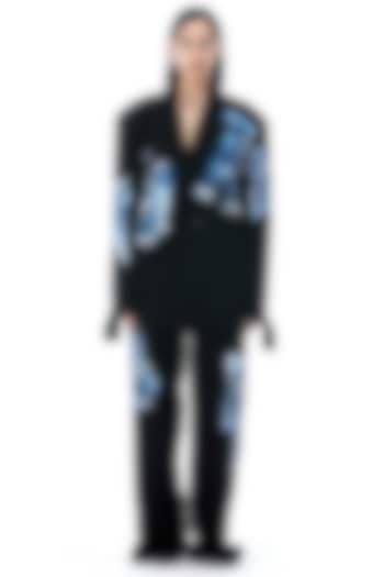 Black Polyester Oversized Blazer by Kanika Goyal at Pernia's Pop Up Shop