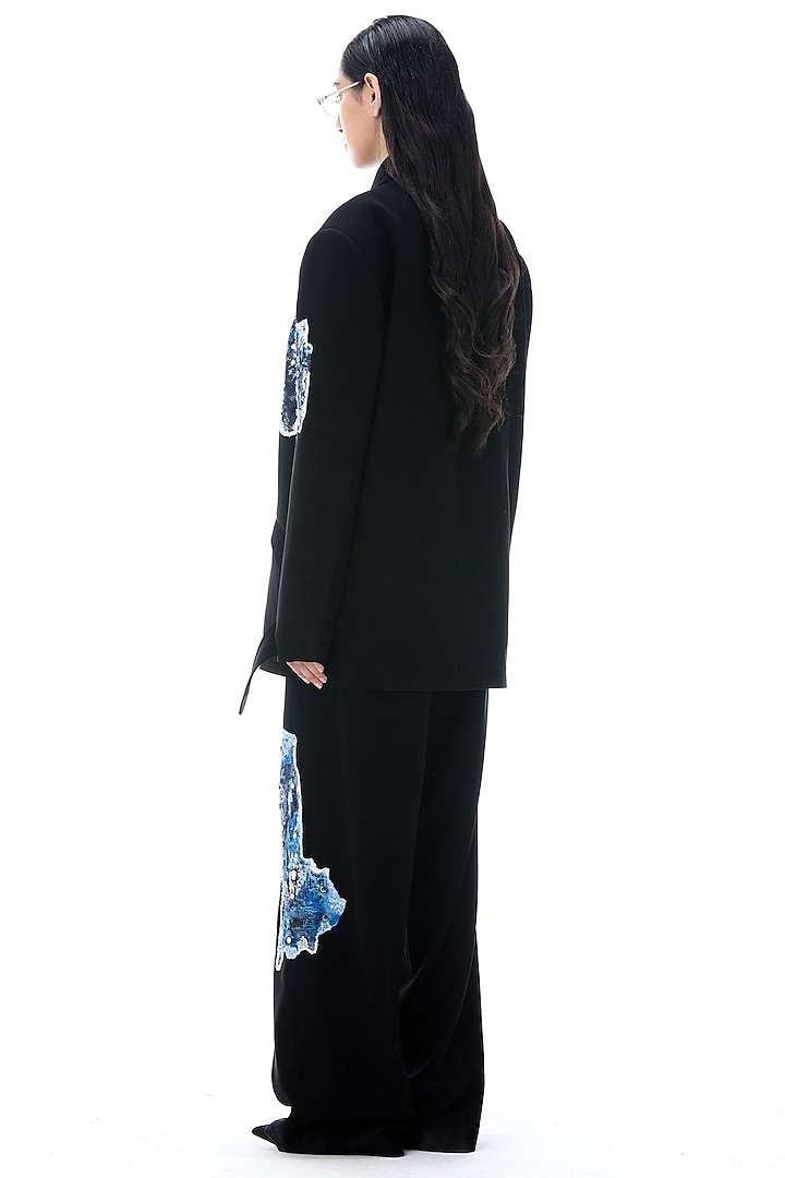 Black Polyester Pants by Kanika Goyal at Pernia's Pop Up Shop