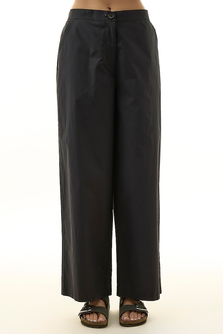 Black Cotton Embellished Co-ord Set by Kanika Goyal at Pernia's Pop Up Shop