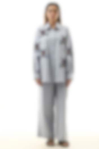 Grey Cotton Embellished Co-ord Set by Kanika Goyal at Pernia's Pop Up Shop