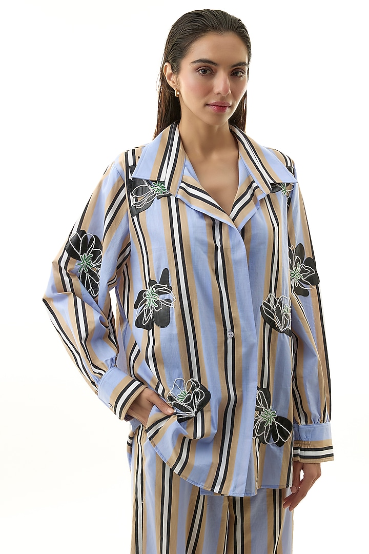 Multi-Colored Cotton Embellished Co-ord Set by Kanika Goyal at Pernia's Pop Up Shop