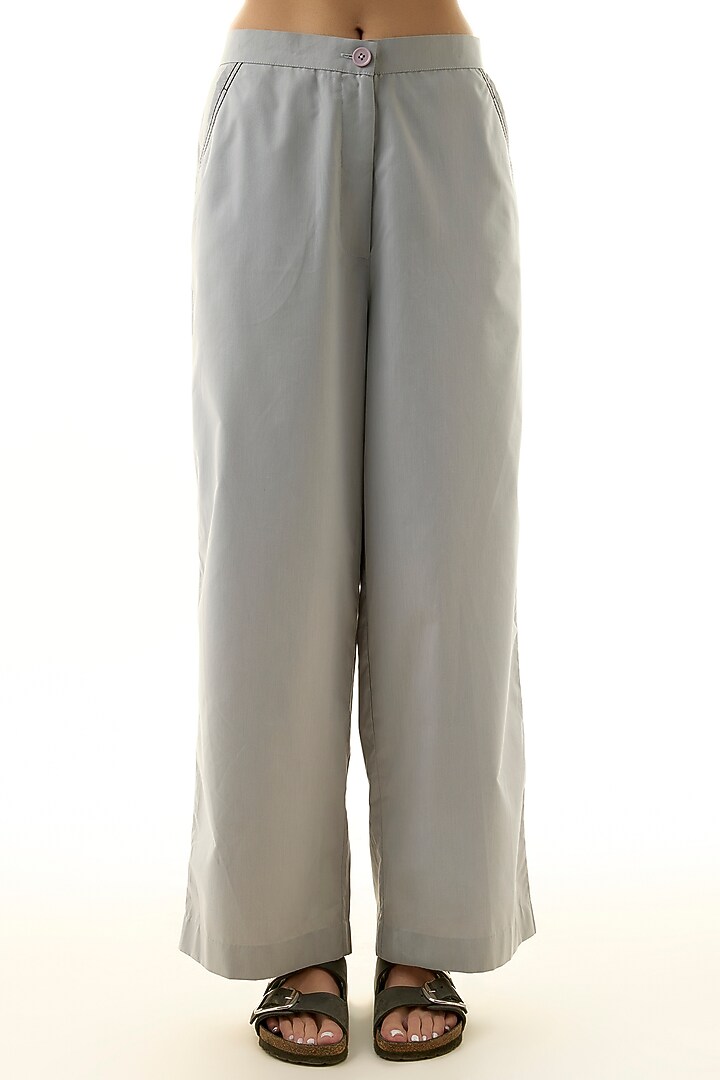 Grey Cotton Embellished Co-ord Set by Kanika Goyal at Pernia's Pop Up Shop