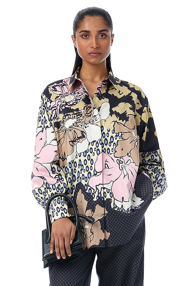 Multi-Colored Cotton Engineered Printed Co-Ord Set by Kanika Goyal at Pernia's Pop Up Shop