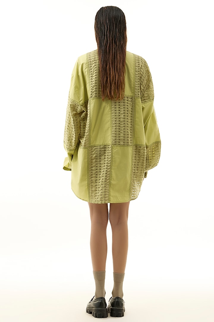 Yellow Cotton Embellished Shirt by Kanika Goyal at Pernia's Pop Up Shop