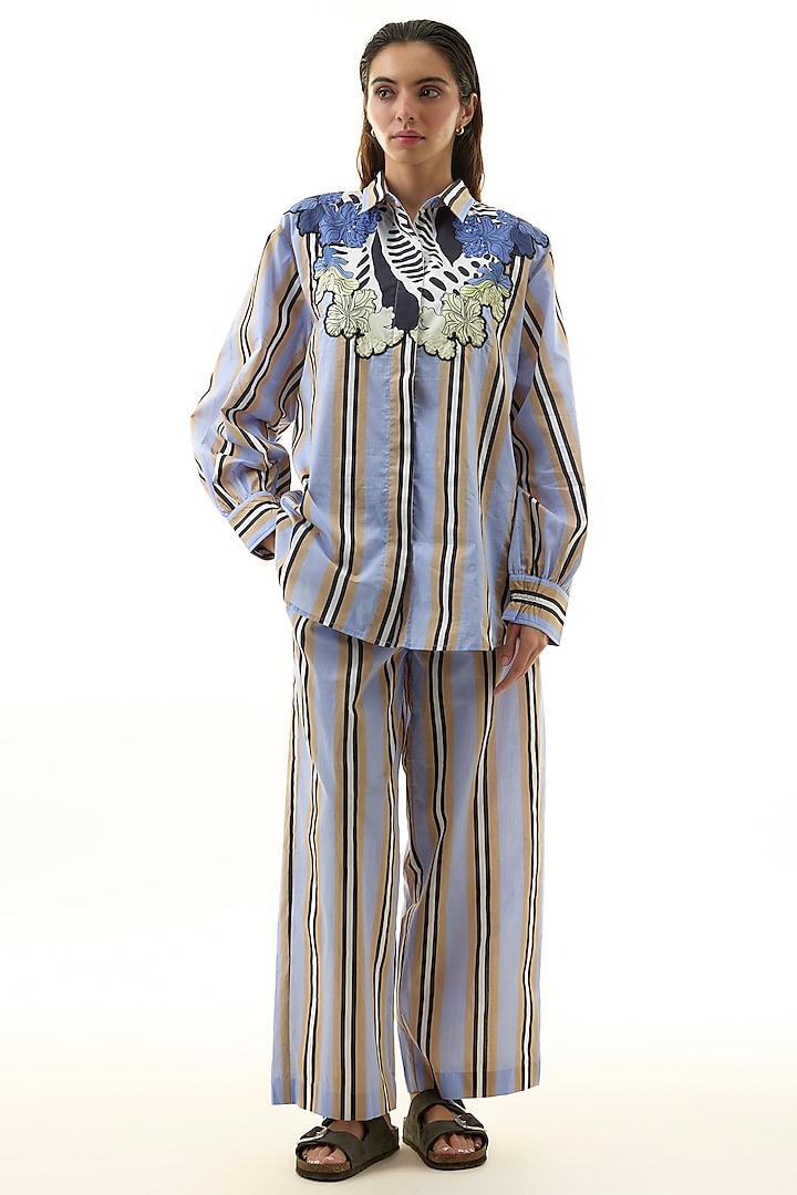 Multi-Colored Cotton Embellished Co-ord Set by Kanika Goyal at Pernia's Pop Up Shop