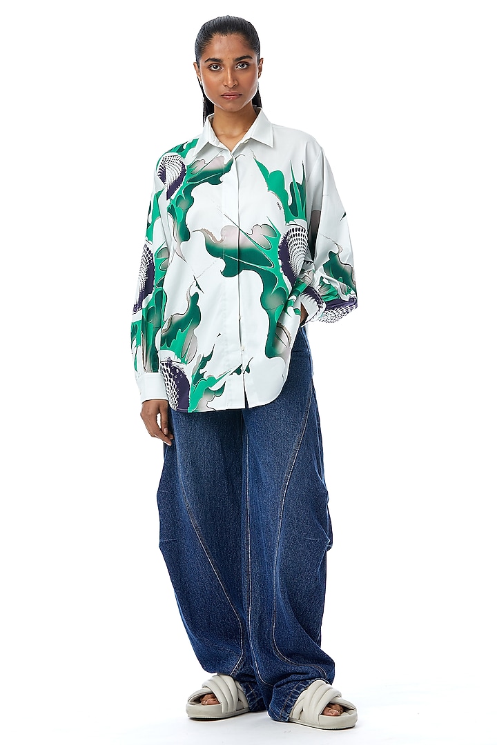 Multi-Colored Cotton Printed Shirt by Kanika Goyal at Pernia's Pop Up Shop