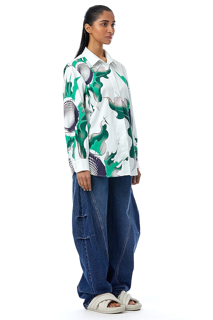 Multi-Colored Cotton Printed Shirt by Kanika Goyal at Pernia's Pop Up Shop