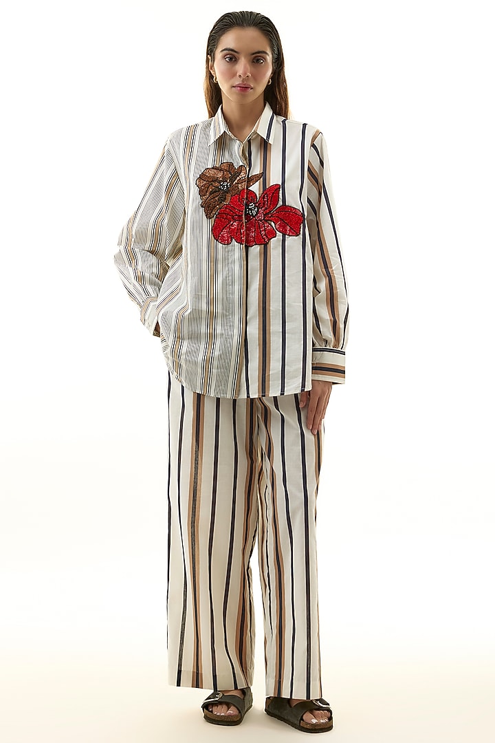 Multi-Colored Cotton Embellished Co-ord Set by Kanika Goyal at Pernia's Pop Up Shop