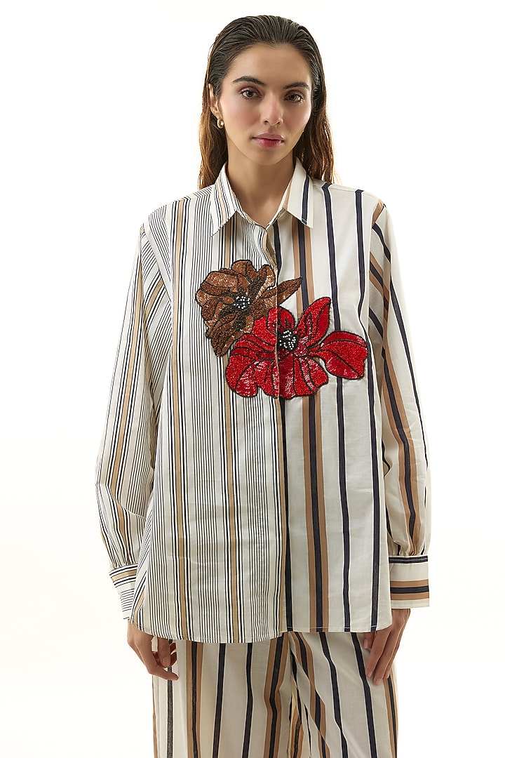 Multi-Colored Cotton Embellished Co-ord Set by Kanika Goyal at Pernia's Pop Up Shop