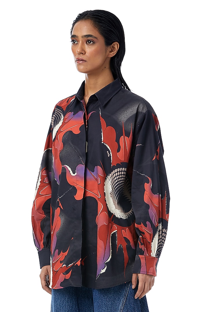 Multi-Colored Cotton Printed Shirt by Kanika Goyal at Pernia's Pop Up Shop