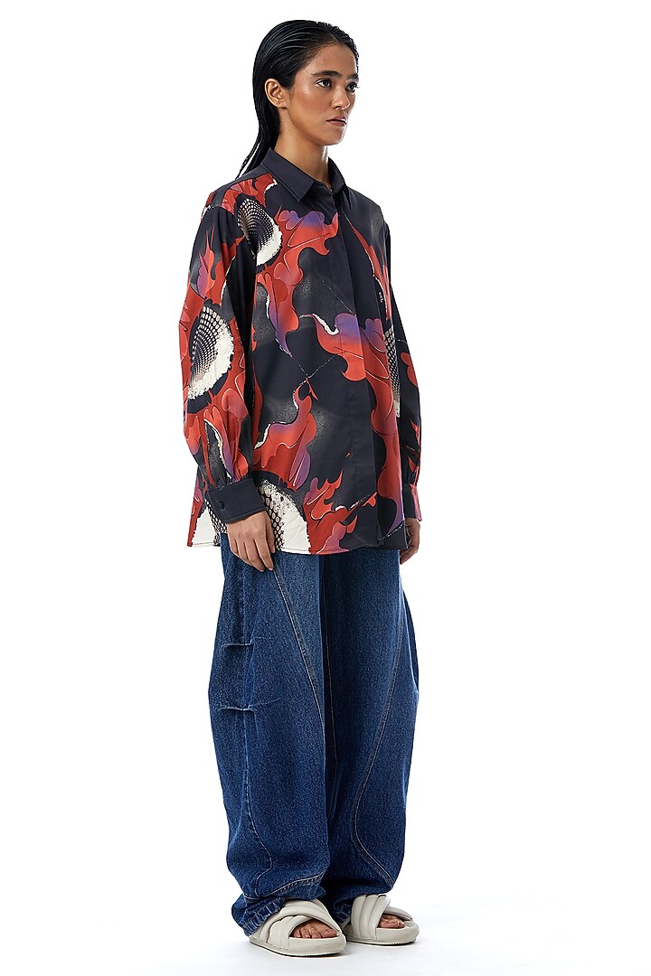 Multi-Colored Cotton Printed Shirt by Kanika Goyal at Pernia's Pop Up Shop