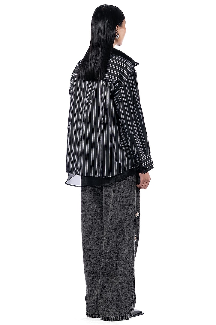 Black Cotton & Polyester Embellished Co-Ord Set by Kanika Goyal at Pernia's Pop Up Shop