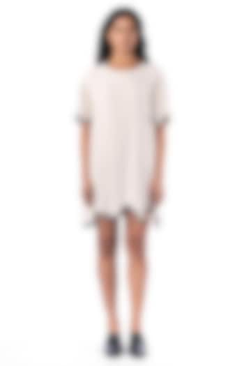 Ivory Polyester Shift Cocktail Dress by Kanika Goyal at Pernia's Pop Up Shop