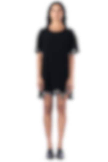 Black Polyester Shift Cocktail Dress by Kanika Goyal at Pernia's Pop Up Shop
