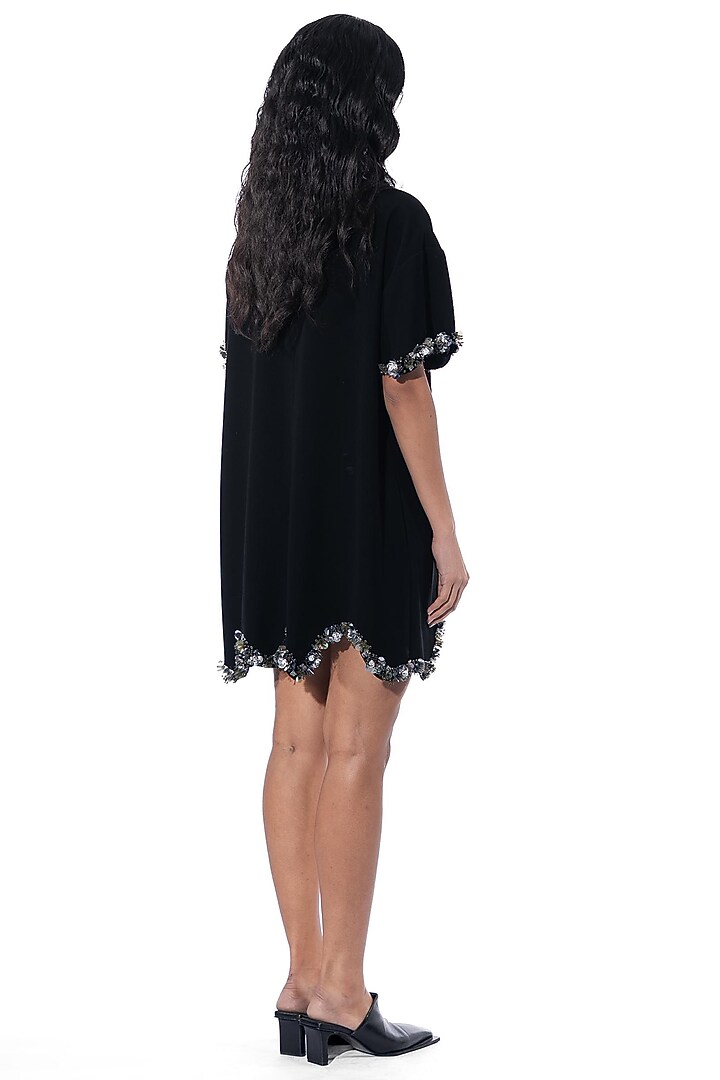 Black Polyester Shift Cocktail Dress by Kanika Goyal at Pernia's Pop Up Shop