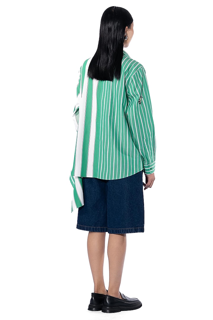 Green & Blue Cotton Embellished Co-Ord Set by Kanika Goyal at Pernia's Pop Up Shop