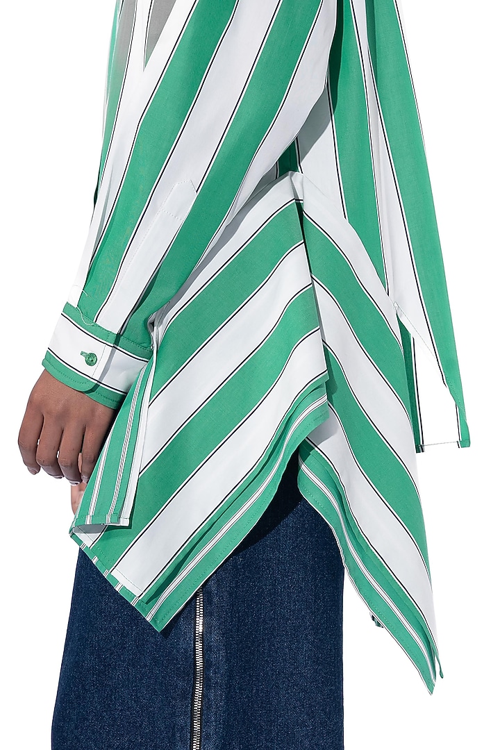 Green & Blue Cotton Embellished Co-Ord Set by Kanika Goyal at Pernia's Pop Up Shop