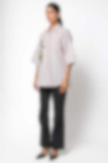 Pink Cotton Embellished Shirt by Kanika Goyal at Pernia's Pop Up Shop