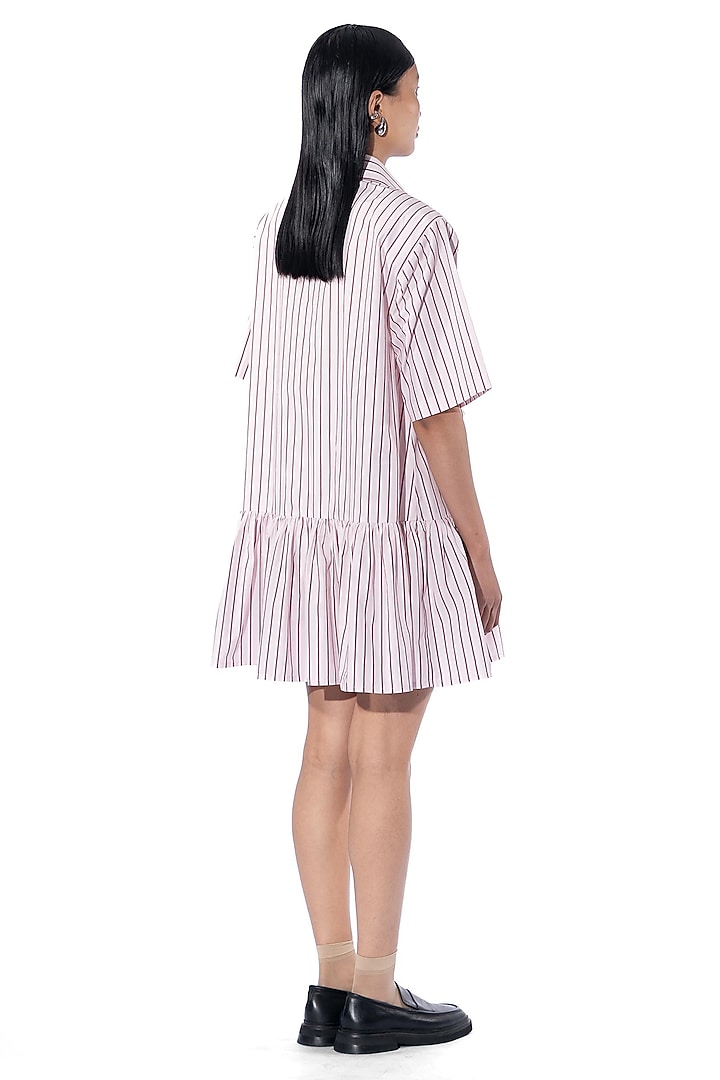 Pink Cotton Hand Embellished Vacation Dress by Kanika Goyal at Pernia's Pop Up Shop