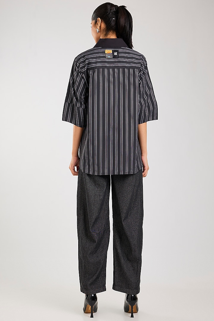 Black Cotton Shirt by Kanika Goyal at Pernia's Pop Up Shop