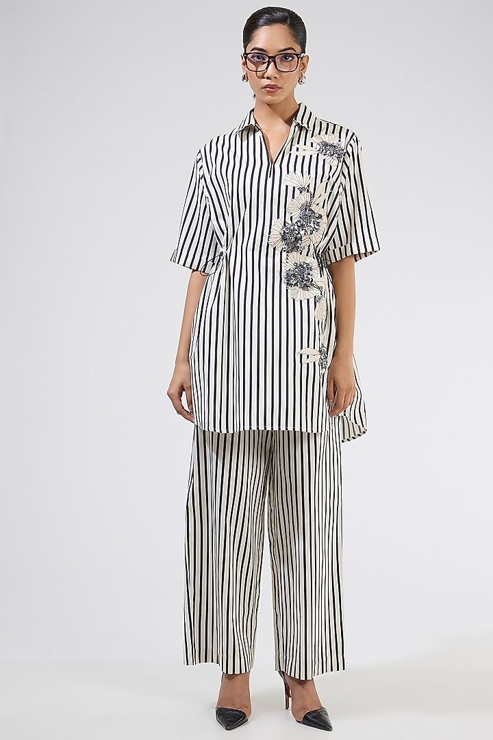 Multi-Colored Cotton Embellished Co-Ord Set by Kanika Goyal at Pernia's Pop Up Shop