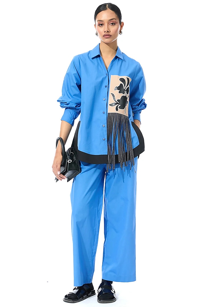 Blue Cotton Co-Ord Set by Kanika Goyal at Pernia's Pop Up Shop